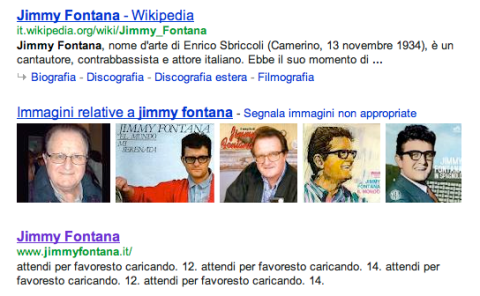 i risultati di Google della ricerca "Jimmy Fontana"